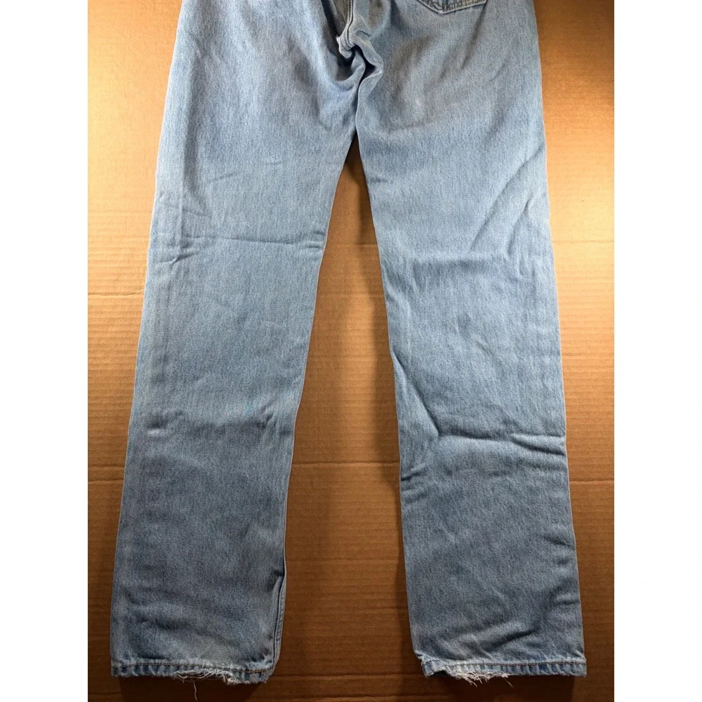 Levi's 505 Regular Fit Jeans Mens 31x31 Light Wash Blue Straight Leg Denim Cott